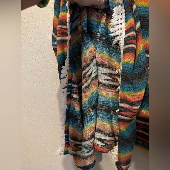 aztec print, poncho, very soft - Picture 3 of 4